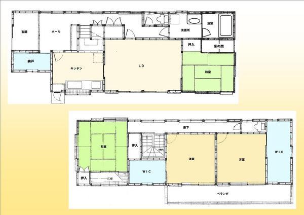 Floor plan. 34,500,000 yen, 4LDK + 3S (storeroom), Land area 163.62 sq m , Building area 151.11 sq m