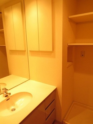 Washroom. The wash basin has storage space with plenty, It is also useful to get dressed