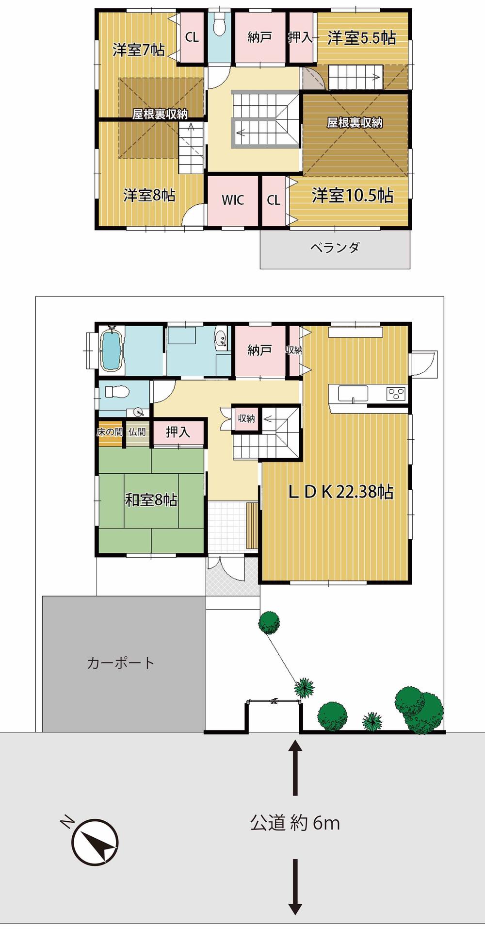 Floor plan. 45,800,000 yen, 5LDK + 2S (storeroom), Land area 205.16 sq m , Building area 161.68 sq m