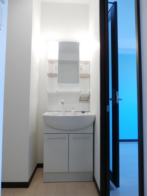 Washroom. Vanity is vanity that storage space has been enhanced.