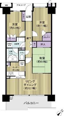 Floor plan. Horizontal living type, Wide sash, It is southeast of the bright rooms