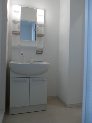 Washroom. Vanity is vanity that storage space has been enhanced.