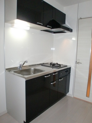 Kitchen. Typical indoor photo. Range two-burner stove system kitchen with food