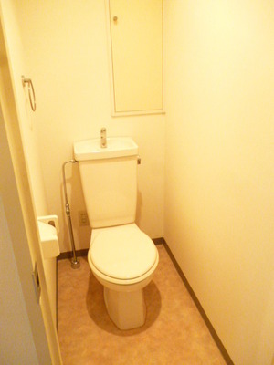 Toilet. There is also a simple shelf, Widely slowly can restroom (are also separated from the living room