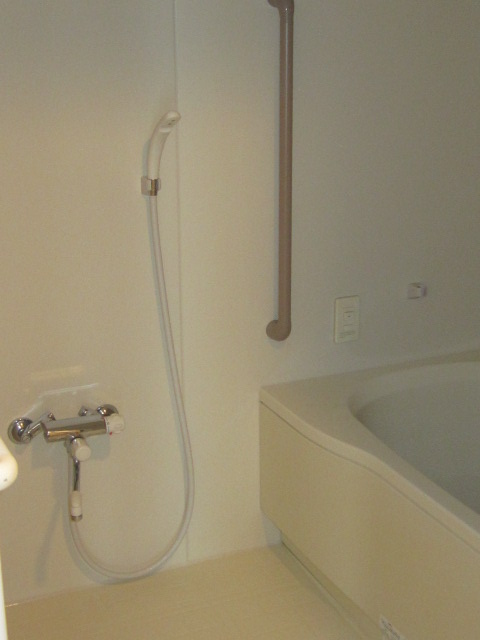 Bath. Bathroom with drying function with a handrail