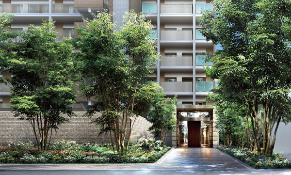 Shared facilities.  [I feel the four seasons, Residence of commitment relax in brightness] (Entrance approach Rendering)