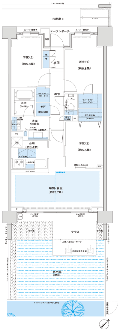 Floor: 3LDK + N + 2WIC, occupied area: 78.49 sq m, Price: TBD