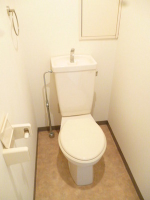 Toilet. There is also a simple shelf, Widely slowly can restroom (are also separated from the living room