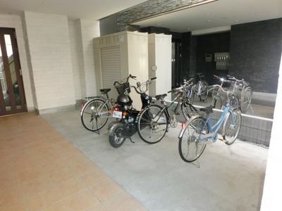 Parking lot. Bicycle parking space