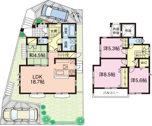 Floor plan. 32 million yen, 4LDK, Land area 145.28 sq m , Building area 102.06 sq m