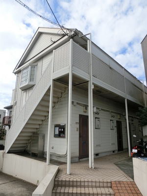Building appearance. It is the appearance of the entrance from the side. 
