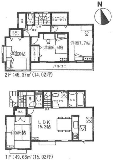 Floor plan. 19,800,000 yen, 4LDK, Land area 135.19 sq m , Building area 96.05 sq m