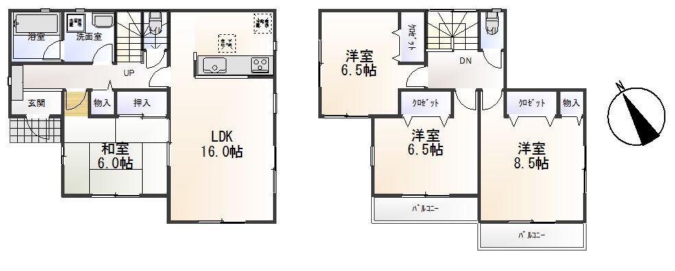 Floor plan. (4 Building), Price 20.8 million yen, 4LDK, Land area 144.09 sq m , Building area 102.46 sq m