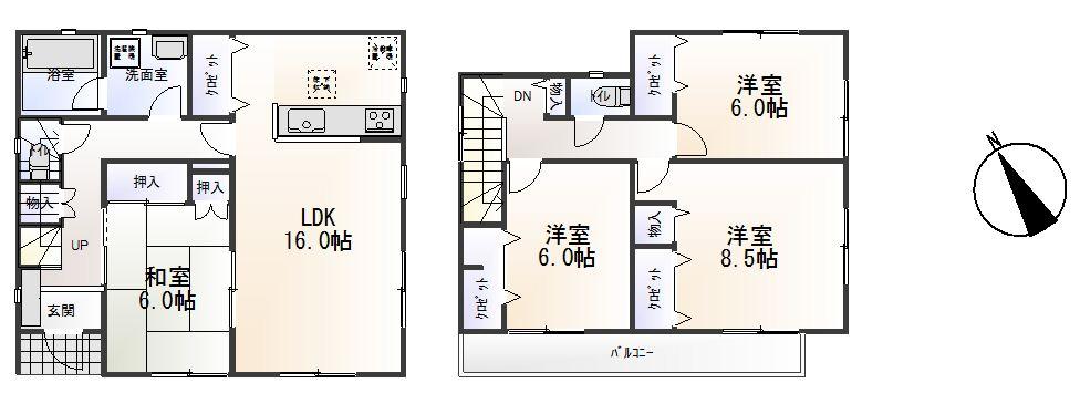 Floor plan. (5 Building), Price 20.8 million yen, 4LDK, Land area 144.13 sq m , Building area 103.68 sq m