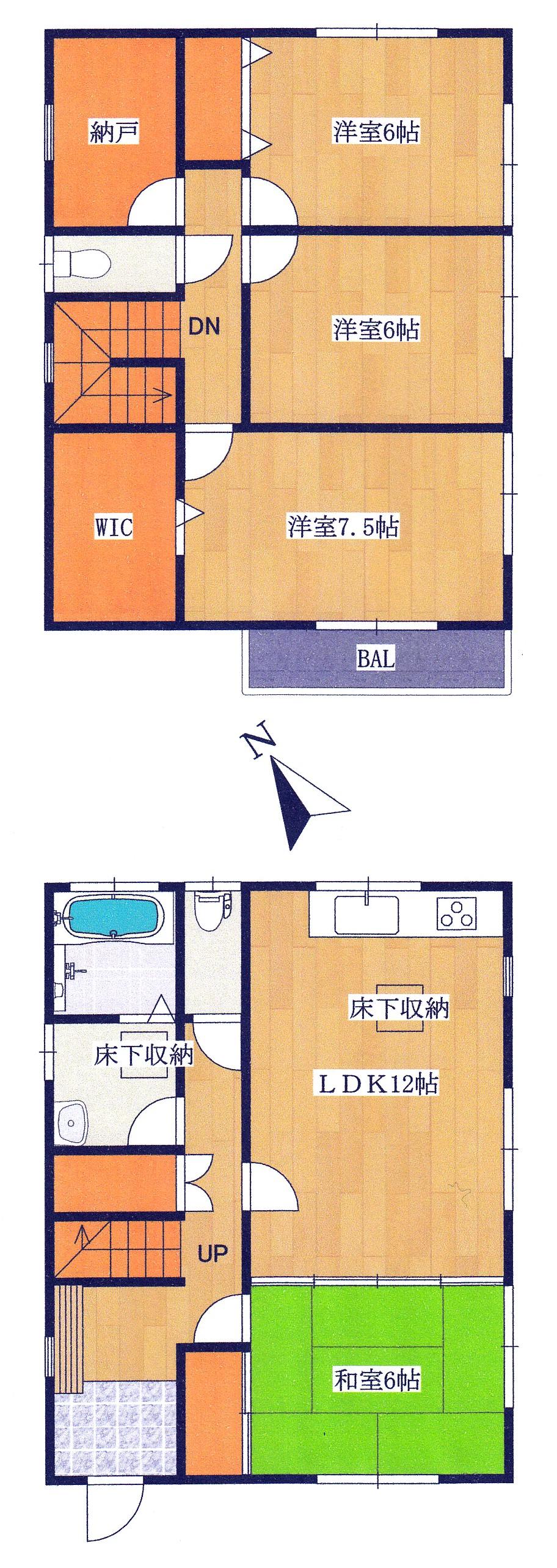 Floor plan. 22,800,000 yen, 4LDK + S (storeroom), Land area 134.01 sq m , Building area 104.34 sq m