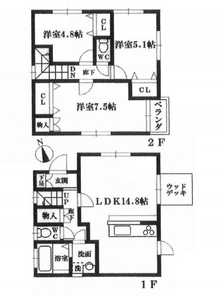 Floor plan. 19,800,000 yen, 3LDK, Land area 132.3 sq m , Building area 78.24 sq m