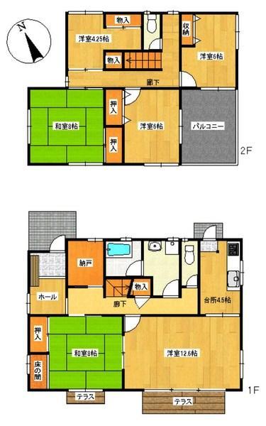 Floor plan. 22,900,000 yen, 5LDK + S (storeroom), Land area 183.87 sq m , Building area 132.74 sq m