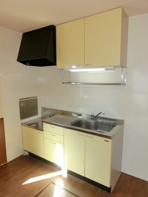 Kitchen. Two-burner gas stove can be installed