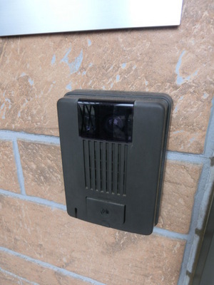 Security. Crime prevention TV Intercom with apartment