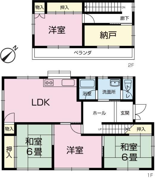 Floor plan. 10.8 million yen, 4LDK+S, Land area 176.76 sq m , It was floor plan change of building area 102.34 sq m 4LDKS. Interior also renovated
