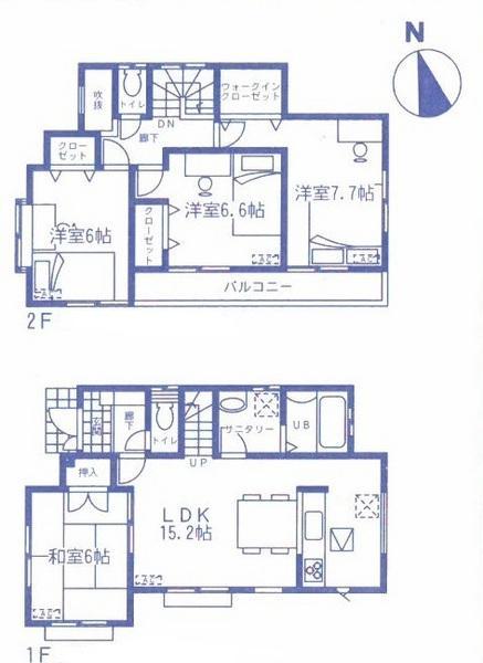 Floor plan. 19,800,000 yen, 4LDK, Land area 135.19 sq m , Building area 96.05 sq m