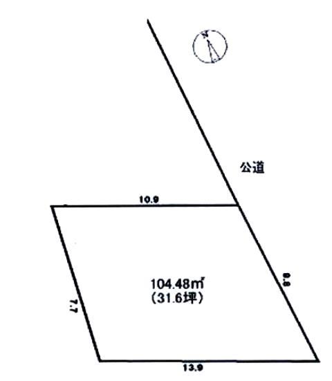 Compartment figure. Land price 13.8 million yen, Land area 104.48 sq m