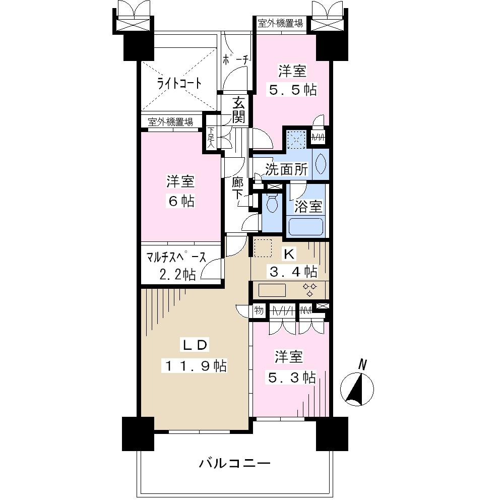 Floor plan. 3LDK + S (storeroom), Price 15.9 million yen, Occupied area 71.82 sq m , Balcony area 14.88 sq m