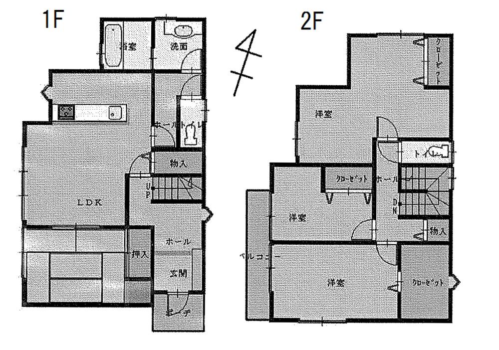 Floor plan. 19,800,000 yen, 4LDK, Land area 158.57 sq m , Building area 112.61 sq m