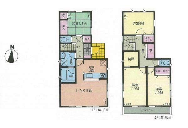 Floor plan. 22,800,000 yen, 4LDK, Land area 113.71 sq m , Building area 96.79 sq m