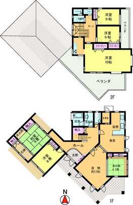 Floor plan. 55 million yen, 6LDK + S (storeroom), Land area 724 sq m , Building area 199.26 sq m