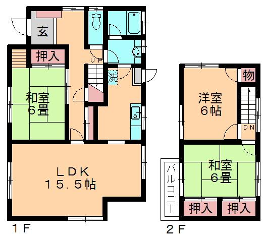 Floor plan. 18,800,000 yen, 3LDK, Land area 181.77 sq m , Building area 83.62 sq m