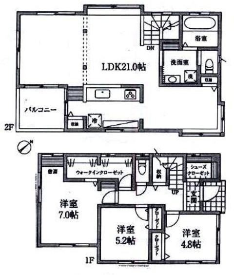 Floor plan. 29,800,000 yen, 3LDK, Land area 192.55 sq m , Building area 104.12 sq m