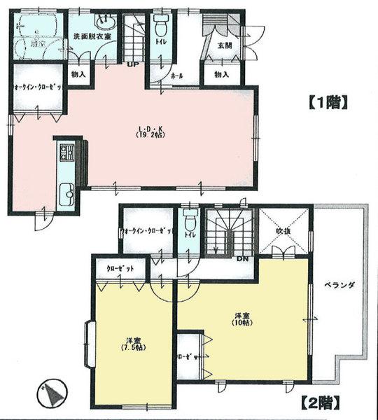 Floor plan. 15.7 million yen, 2LDK + 2S (storeroom), Land area 107.48 sq m , Building area 96.87 sq m
