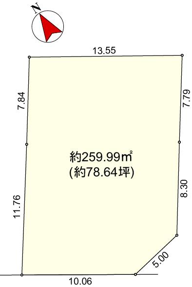 Compartment figure. Land price 28,900,000 yen, Land area 259.99 sq m