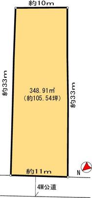 Compartment figure. Land price 18 million yen, Land area 348.91 sq m