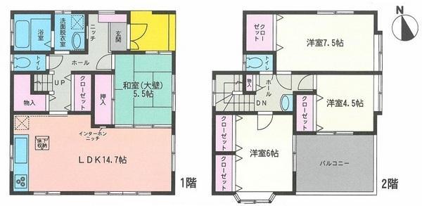 Floor plan. 15.8 million yen, 4LDK, Land area 117.43 sq m , Building area 101.7 sq m