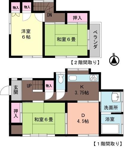 Floor plan. 15.8 million yen, 3DK, Land area 100.81 sq m , Building area 66.23 sq m storage enhancement Compact 3DK