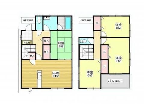 Floor plan. 20.8 million yen, 4LDK, Land area 110.06 sq m , Building area 101.02 sq m