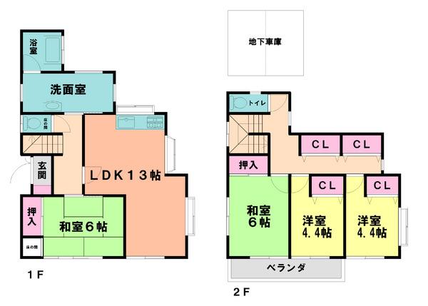 Floor plan. 15.8 million yen, 4LDK, Land area 158.34 sq m , Building area 125.86 sq m