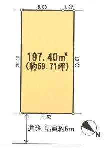 Compartment figure. Land price 26,800,000 yen, Land area 197.4 sq m