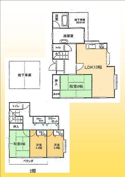 Floor plan. 15.8 million yen, 4LDK, Land area 158.34 sq m , Building area 125.86 sq m