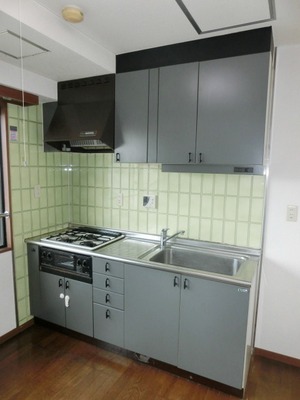 Kitchen. 3-neck gas stove with a kitchen