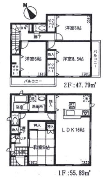 Floor plan. 20.8 million yen, 4LDK, Land area 144.13 sq m , Building area 103.68 sq m