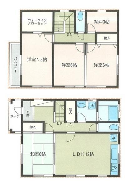 Floor plan. 22,800,000 yen, 4LDK+S, Land area 134.01 sq m , Building area 104.34 sq m floor plan