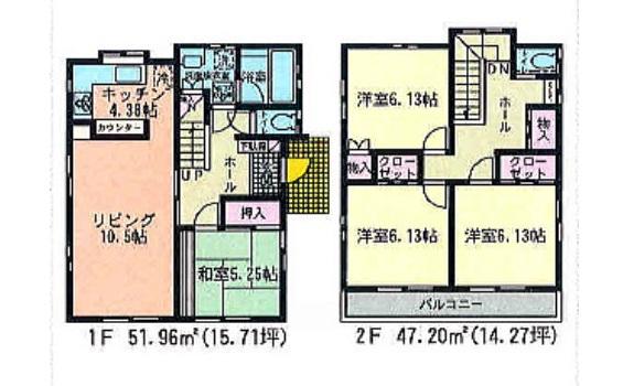 Floor plan. 21.5 million yen, 4LDK, Land area 157.88 sq m , Building area 99.16 sq m