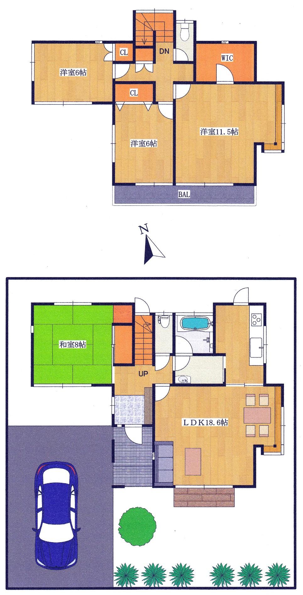 Floor plan. 18.9 million yen, 4LDK, Land area 184.45 sq m , 4LDK of building area 119.24 sq m spacious floor plan