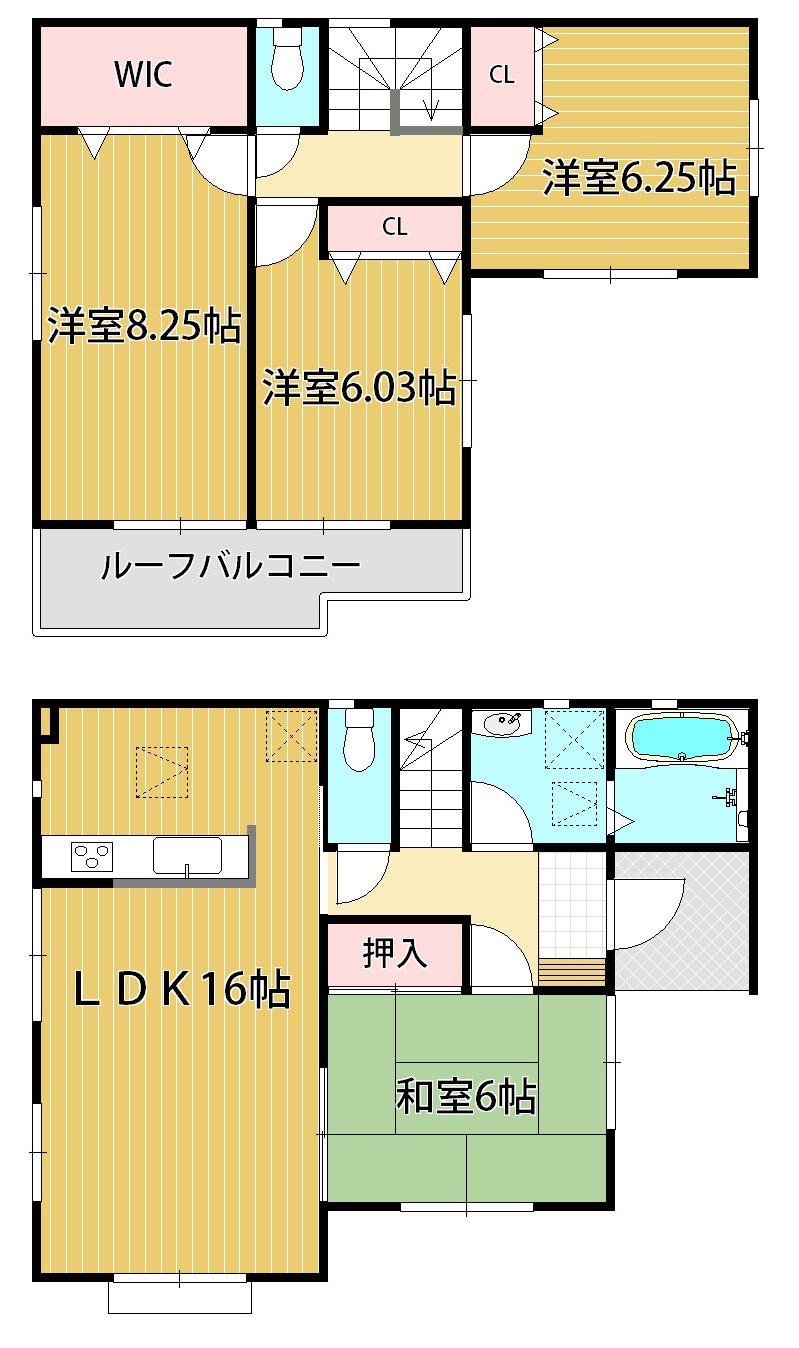 Floor plan. (5 Building), Price 23.8 million yen, 4LDK, Land area 165.67 sq m , Building area 99.36 sq m