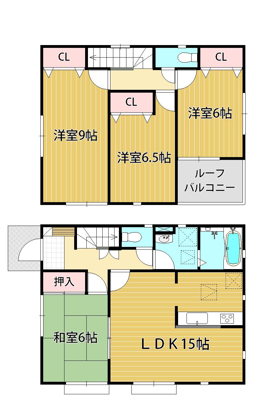 Floor plan. (1 Building), Price 19,800,000 yen, 4LDK, Land area 166.33 sq m , Building area 99.37 sq m