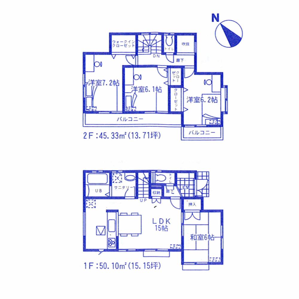 Floor plan. (3 Building), Price 21,800,000 yen, 4LDK+S, Land area 135.07 sq m , Building area 95.43 sq m