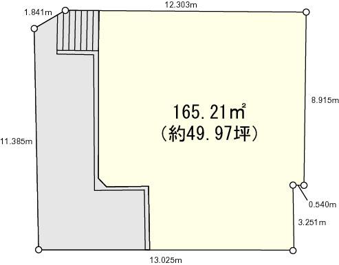 Compartment figure. Land price 16.5 million yen, Land area 165.21 sq m